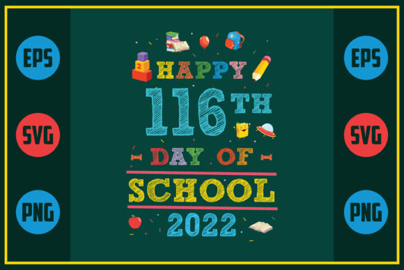 Happy 116th Day of School Graphics for Crafts
